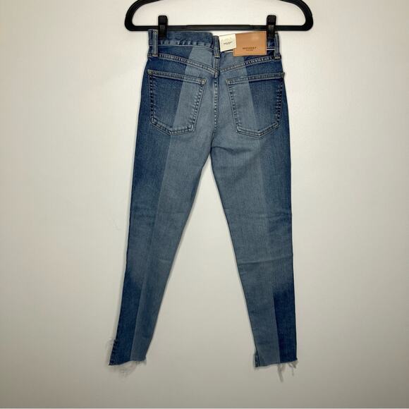NWT MOUSSY Hiltonia Skinny Jeans Step Hem Raw Two Tone Color 23 - Picture 3 of 7